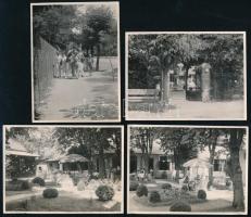 cca 1935 4 db fotó a siófoki dr. Halász Pensiónál, bejárat, belső kert, stb., 11,5×8,5 cm
