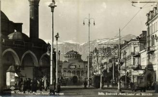 1935 Sofia, Boulevard Marie Louise mit Witoscha / street, tram, autobus