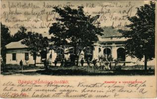1903 Szobránc-gyógyfürdő, Kúpele Sobrance; kastély a vendéglővel. W.G. 1425. / castle with restaurant (fl)