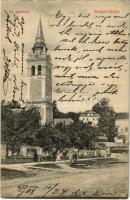 1908 Breznóbánya, Brezno nad Hronom; Evangélikus templom. Kreisler József kiadása / Lutheran church (EK)