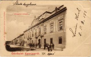 1901 Eperjes, Presov; Magyar utca. Fénynyomat Divald műintézetéből / street view (EK)