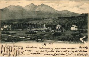 1902 Tátralomnic, Tatranská Lomnica (Tátra, Magas-Tátra, Vysoké Tatry); látkép. Feitzinger Ede 1902-12. 351b. / general view