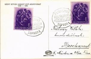 1938 Szent István Jobbját vivő Aranyvonat + "1938 A Szent Jobb Országjárása Sopron" So. St...