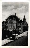 Kassa, Kosice; színház, villamos / theatre, tram + 1938 Kassa visszatért So. Stpl (EK)