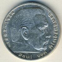 Német 3. Birodalom 1938E 5M Ag "Hindenburg" nagy h.k.-tel T:2/3