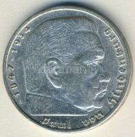 Német 3. Birodalom 1937A 5M Ag "Hindenburg" nagy h.k.-tel T:2/3