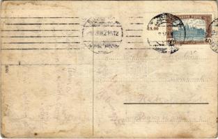 1919 Nagyölved, Velké Ludince; Református templom és iskola / Calvinist church and school (EB)