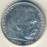 Német 3. Birodalom 1937J 5M Ag "Hindenburg" nagy h.k.-tel T:2/3 kis ph.