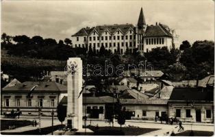 1958 Léva, Levice; látkép, emlékmű / general view, monument