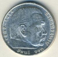 Német 3. Birodalom 1936A 5M Ag "Hindenburg" nagy h.k.-tel T:2/3