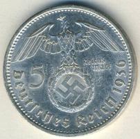 Német 3. Birodalom 1936A 5M Ag "Hindenburg" nagy h.k.-tel T:2/3