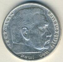 Német 3. Birodalom 1936A 5M Ag "Hindenburg" nagy h.k.-tel T:2-/3