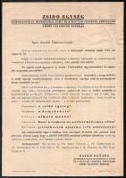 1948 Zsidó Egység hitközségi párt választási hírlevele