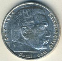 Német 3. Birodalom 1939A 5M Ag "Hindenburg" nagy h.k.-tel T:2-/3 ph.