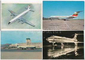 16 db MODERN motívum képeslap: repülőgépek (néhány MALÉV is) / 16 modern motive postcards: aircrafts