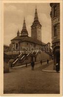 Zsolna, Sillein, Zilina; Farsky kostol / Plébániatemplom, bank / parish church, bank. Foto V. Benes