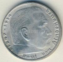 Német 3. Birodalom 1938D 5M Ag "Hindenburg" nagy h.k.-tel T:3 foltos