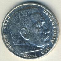 Német 3. Birodalom 1938A 5M Ag "Hindenburg" nagy h.k.-tel T:2/3