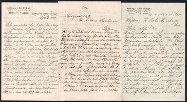 cca 1920-1940 Csúzi (Dubník, SK) izraelita személy irat hagyatéka. benne levelek a helyi orth. izr h...