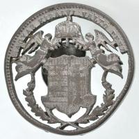 1868KB 4kr Cu érme hátlapja, ezüstözve gomblyukjelvénnyé alakítva, előlapja lecsiszolva T:2-,3