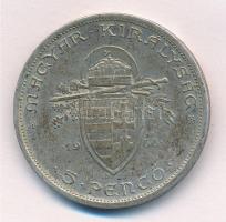 1938. 5P Ag "Szent István" T:2 patina Adamo P8.1