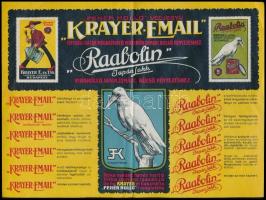 Krayer Email hófehér zománc és Raabolin japán lakk reklámos szórólap, hajtott