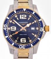 Longines Hydro Conquest Diver Bicolor Quartz férfi karóra, gyári acél szíjjal, működik, apró kopásokkal, gyári dobozban, d:39mm
