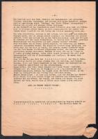 cca 1945 A dachaui krematórium egy szemtanu szemével sokszorosított gépirat német nyelven 3 oldalon