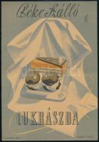 Béke Szálló Cukrászda, villamosplakát, 23,5×16 cm