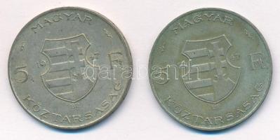 1947. 5Ft Ag "Kossuth" (2x) T:3 patina
Adamo F8.1