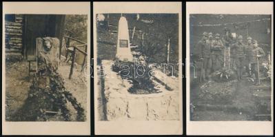 1916 Deák Gyula szakaszvezető hősi halott, 5 db fotó, 14×9 cm