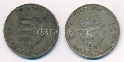 1947. 5Ft Ag "Kossuth" (2x) T:3 patina
Adamo F8.1