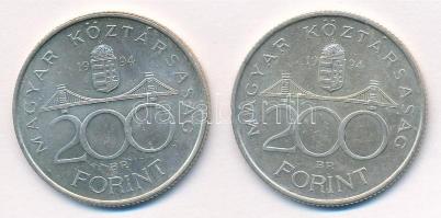 1994. 200Ft Ag "Deák" (2x) T:2
Adamo F13