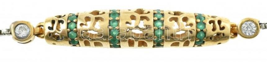 Ezüst (Ag) karkötő aranyozott középrésszel, jelzett, állítható hosszúság, bruttó: 7,5 g