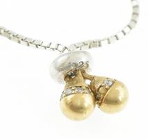 Ezüst (Ag) karkötő aranyozott középrésszel, jelzett, állítható hosszúság, bruttó: 7,5 g