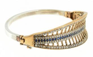 Aranyozott ezüst(Ag) karperec, jelzett, 6×5 cm, bruttó: 19,5 g