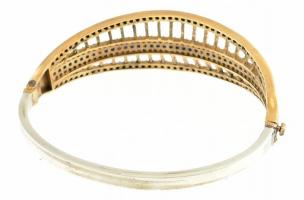 Aranyozott ezüst(Ag) karperec, jelzett, 6×5 cm, bruttó: 19,5 g