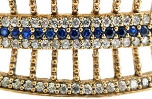 Aranyozott ezüst(Ag) karperec, jelzett, 6×5 cm, bruttó: 19,5 g