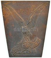 1919. Tanácsköztársasági Vörös rohamzászlóalj jelvény bronzból készült munkadarabja zománcozás nélkül (44x50mm) T:1- patina