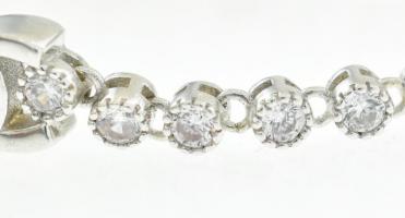 Ezüst(Ag) karkötő kövekkel, jelzett, h: 16 cm, bruttó: 10,97 g