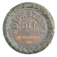 2010. Újpestért Díj - Dr. Fellegi Béla 2010./1840. Br emlékplakett (97mm) díszdobozban T:1- patina