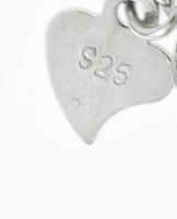 Ezüst(Ag) szívecskés karkötő, jelzett, h: 18,5 cm, bruttó: 4,5 g