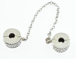 Ezüst(Ag) biztonság lánc karkötőhöz, Pandora jelzéssel, h: 9 cm, bruttó: 5,4 g