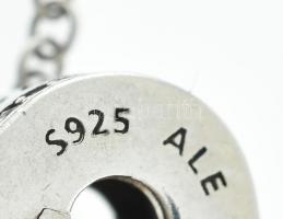 Ezüst(Ag) biztonság lánc karkötőhöz, Pandora jelzéssel, h: 9 cm, bruttó: 5,4 g