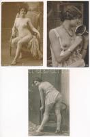 6 db RÉGI erotikus motívumlap, meztelen hölgyek / 6 pre-1945 erotic motive cards, nude ladies (non PC)