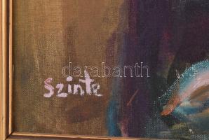 Szinte Gábor (1928-2012): Gitározó. Olaj, vászon, jelzett. Dekoratív, kissé sérült fa keretben, 70×6...