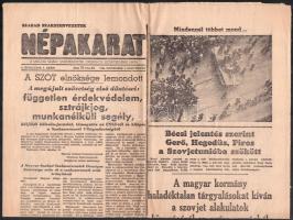 1956 Népakarat szakszervezeto újság I. évf I. szám a forradalom alatt november 1 én