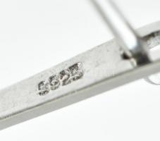 Ezüst(Ag) fülbevalópár színes kövekkel, jelzett, h: 2 cm, bruttó: 7 g