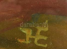 Hévizi Éva (1946-): Rét. Olaj, farost. Jelzett. Hátoldalán autográf felirattal és Képcsarnok Vállala...