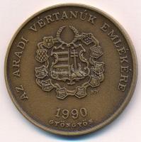 Bognár György (1944-) 1990. "Gyöngyös - Aradi Vértanúk / Kazinczy Lajos" Br emlékérem (42,...